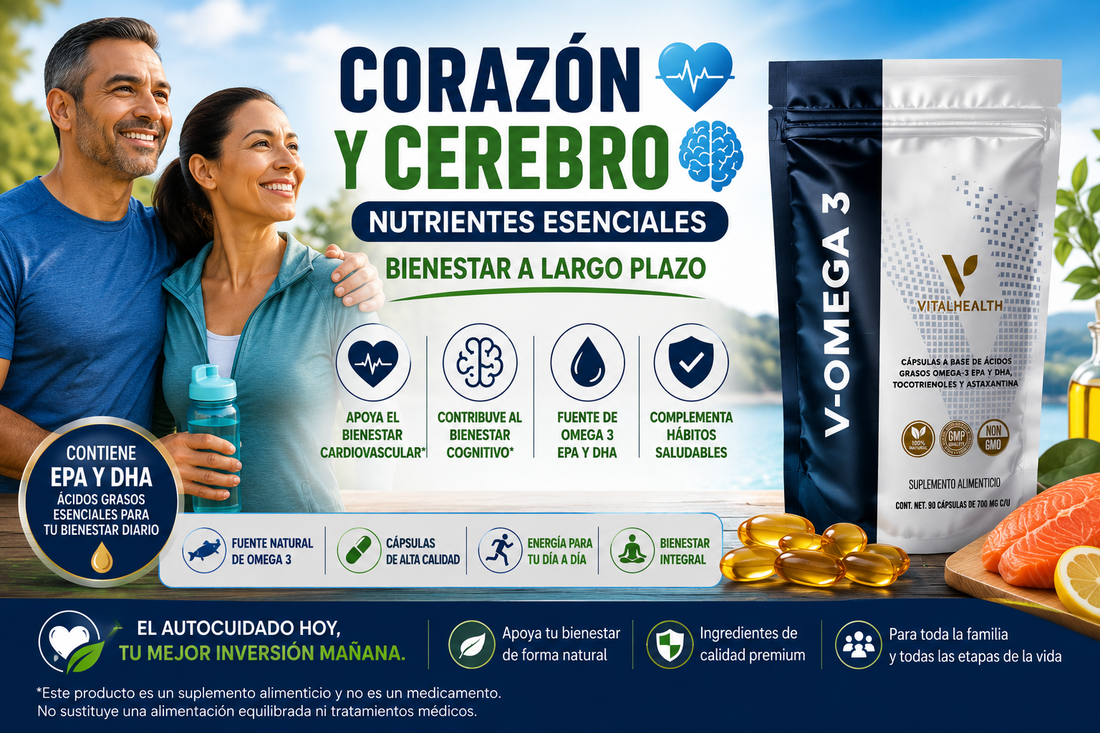V-OMEGA 3: nutrición esencial para el corazón, cerebro y bienestar integral