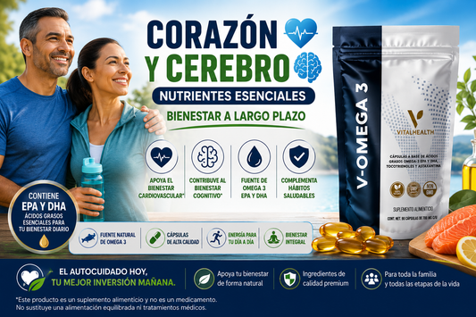 V-OMEGA 3: nutrición esencial para el corazón, cerebro y bienestar integral