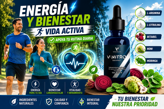 V-NITRO: apoyo natural para la circulación, energía y rendimiento físico