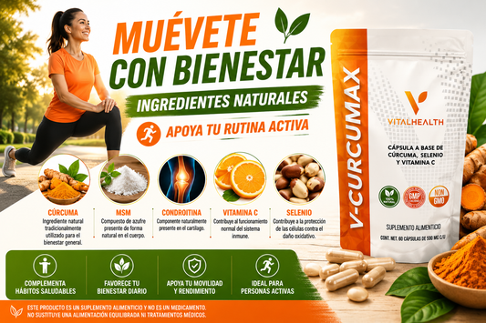 V-CURCUMAX: apoyo antioxidante y bienestar articular de forma natural
