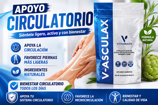 V-ASCULAX: apoyo natural para la circulación y piernas ligeras